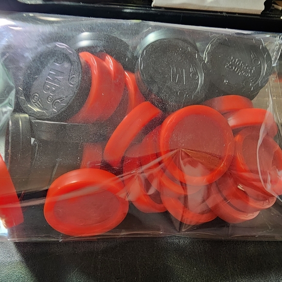 37 Vintage Connect Four 4 Game Pieces Lot 18 Black 19 Red Replacement - Picture 3 of 3